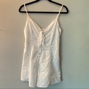 Forever 21 Romper White Tie Front Size Small